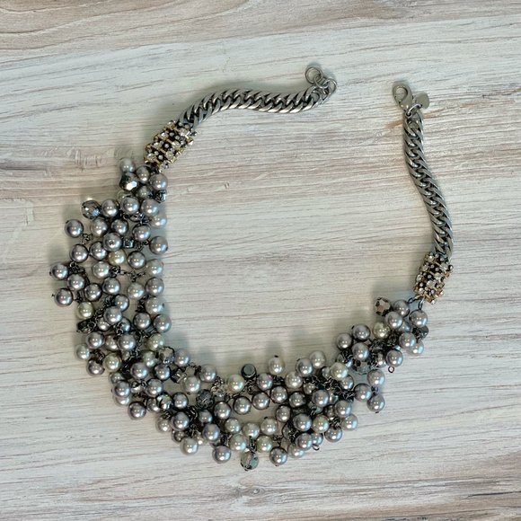 Stella & Dot Jewelry - Stella & Dot Silver Beaded Statement Necklace